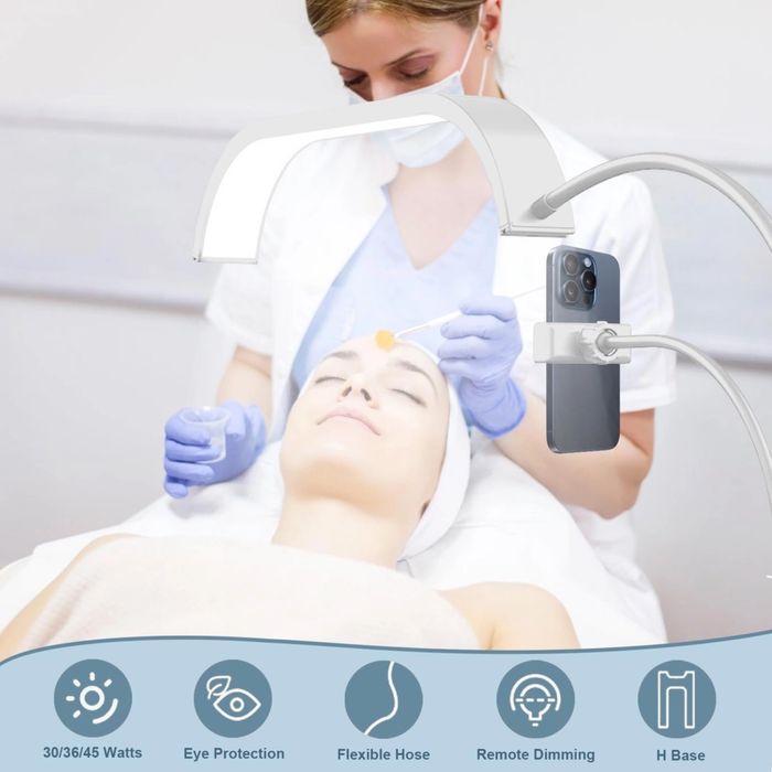 LED подова лампа със стойка за телефон