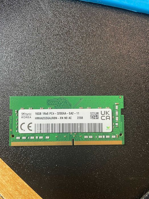 Memorie laptop 1 x 16 gb Hynix DDR4 3200, HMAA2GS6AJR8N-XN, garantie