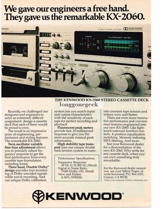 Kenwood KX-2060,3 Head Cassette Deck,TOTL 1980,Service efectuat-Top