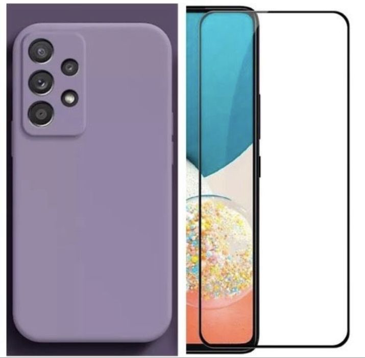 Samsung A13/A23/A15/A25/A16/A17/A26 Husa Alcantara +Sticla Full Cov 9D