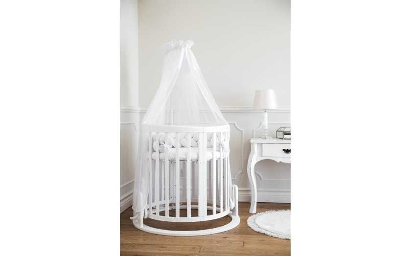 хит модел 2024 Кошара за Бебе Смарт 7в1 Овал, Детско Легло 0-10 г Бяла