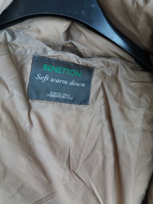 дамско яке,зимно,дълго Пухено,шуба гъши пух,Benetton