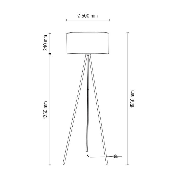 Lampă de podea, Spot Light Dove, 1xE27, 40W, metal negru, abajur gri