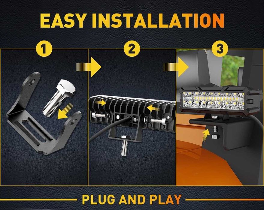 15.5 cm 144W Диоден Мощен Led Bar Лед Бар 12V-24V За АТВ Джип Offroad