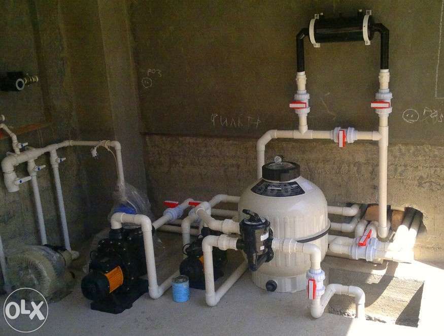 Установка фильтров,насосов для бассейнов.