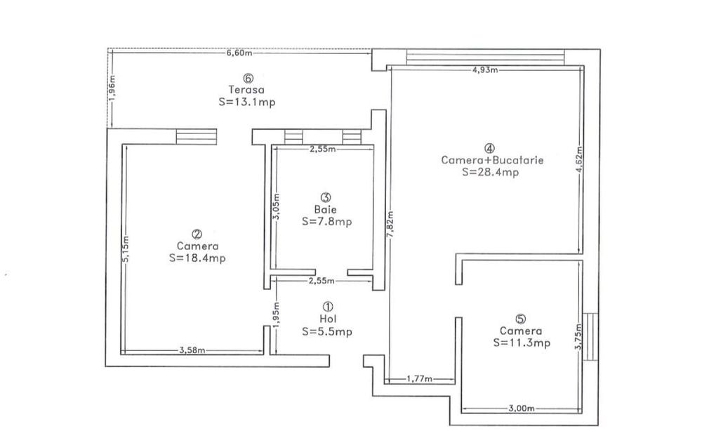 Apartament 3 camere, 73 mp, terasa, Buna Ziua — fotografia 1