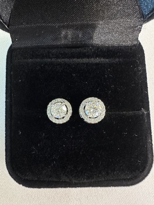 Cercei argint cu Moissanite de 0.5 carate