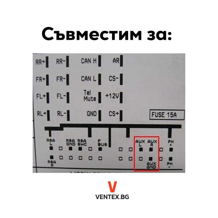 AUX аудио кабел за Opel CD30-MP3 CDC40 CD70 DVD90 аукс за опел радио