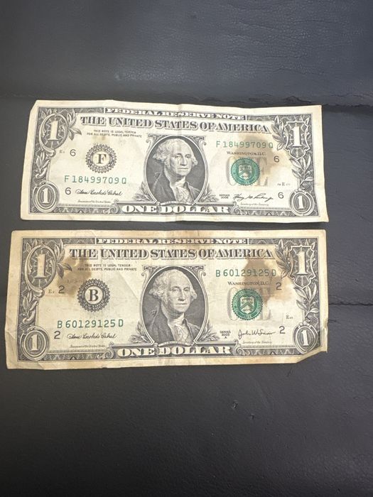Один доллар серии B,F