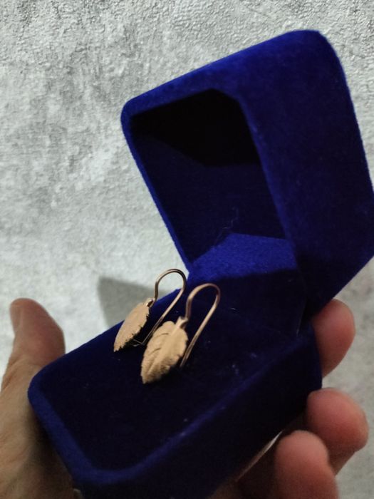 Советские листики серьги 583 пробы