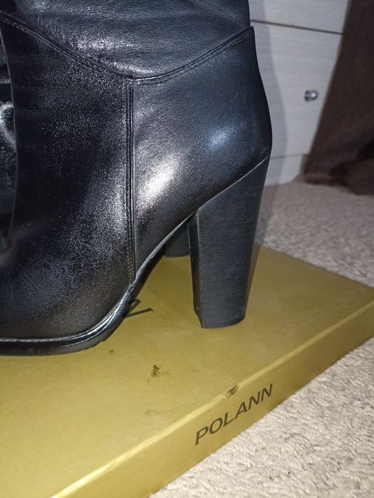 Сапоги ботфорты кожаные