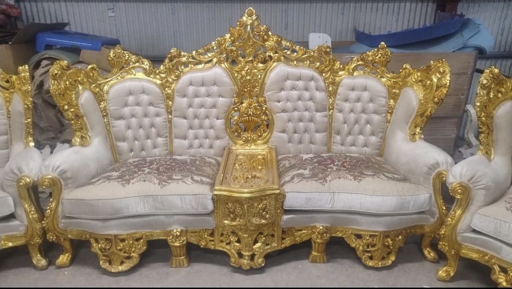 Set canapea 4 scaune gold imperial vintage