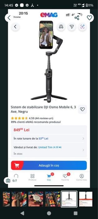 DJI OSMO MOBILE 6 peste 800 lei magazin
