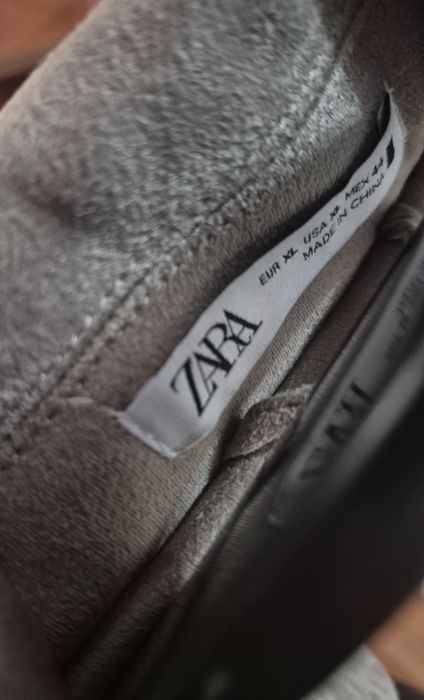 Jacheta Zara din imitație de piele intoarsa