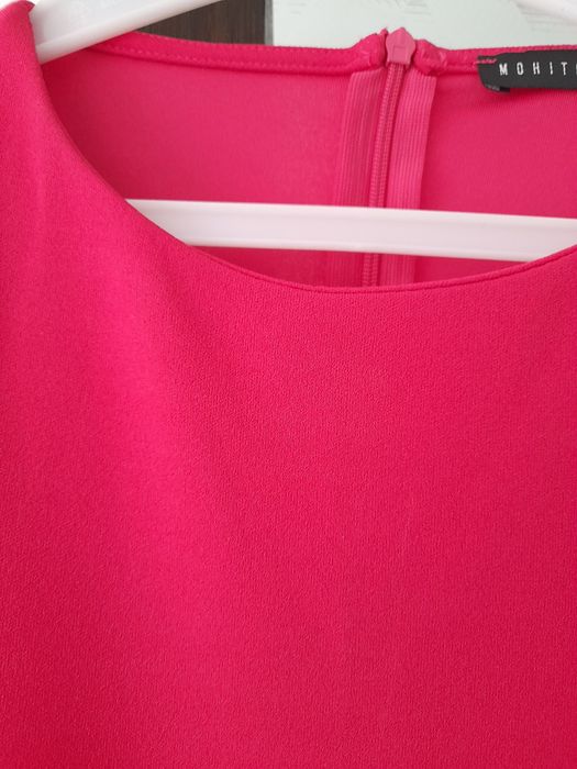 Rochie ciclam Mohito 34 si palton subtire Orsay 34