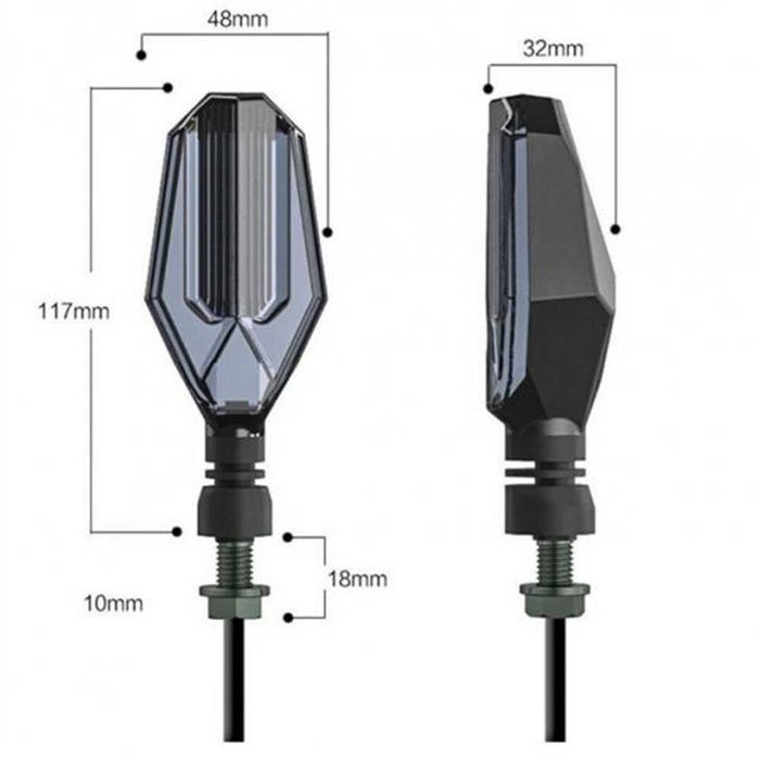 Универсални LED мигачи за Мотор с дневни светлини - 2 броя.
