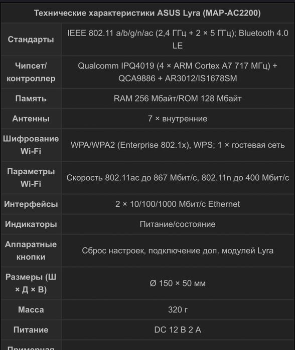 Wifi Mesh система Asus Lyra