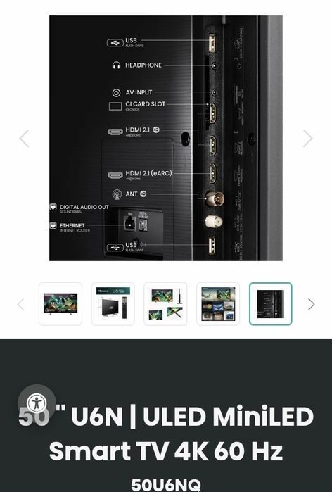 50 '' U6N | ULED MiniLED Smart TV 4K 60/120  Hz50U6NQ