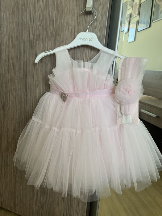 Рокля за бебе в розово