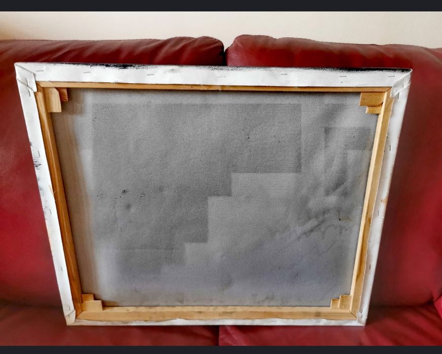 Антикварна дървена картина изработена с техниката интарзия -гола жена