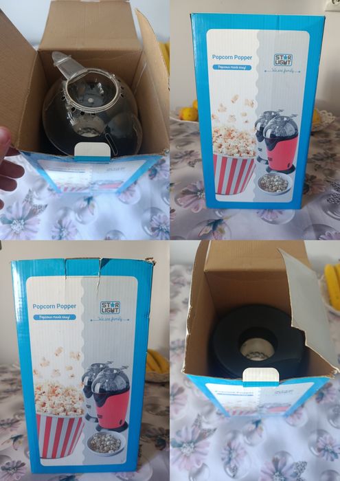 Aparat de făcut popcorn Star-Light PM-1200R, 1200W, roșu