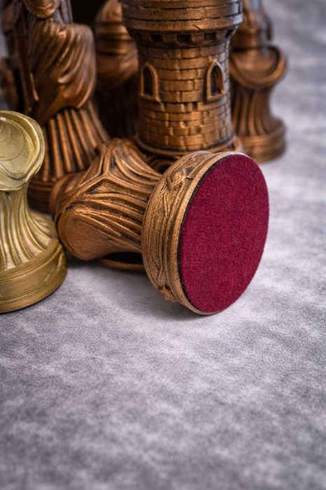 Set Piese Șah Premium 3D - Finisaj Metalic, Standard FIDE, Unicat