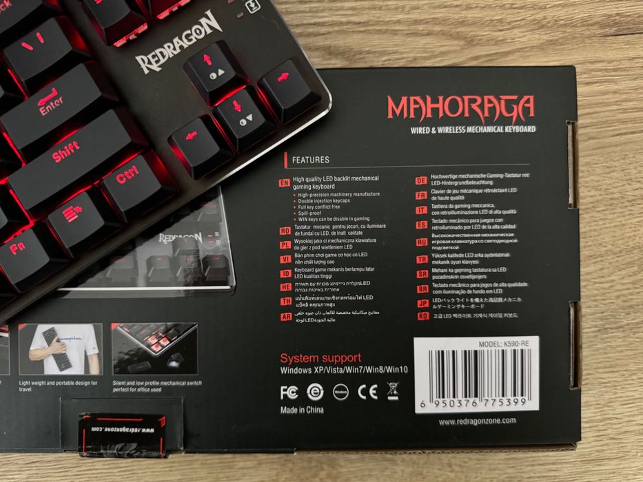 Kit periferice gaming Redragon wireless – Tastatura mecanica + Mouse