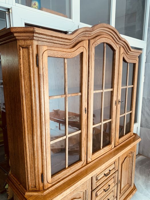Масивна шведска витрина / бюфет – дъб, френски провинциален стил,