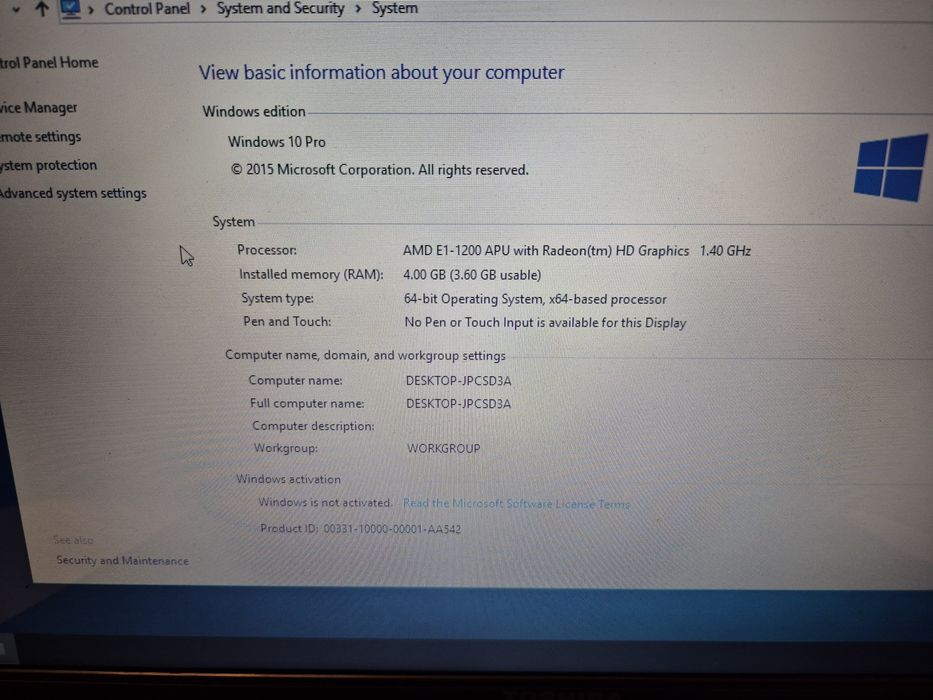 Laptop Toshiba Satellite C850D dual core