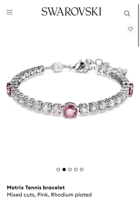 Bratara Swarovski matrix tennis 16.5 cm - 22 cm mixed cuts, pink