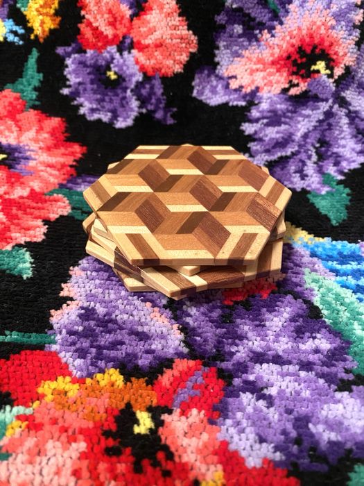 Костеры подставки под стаканы шпон