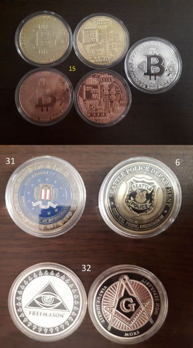 Колекционерски монети ФБР ЦРУ CIA NSA FBI масони police Германия поли