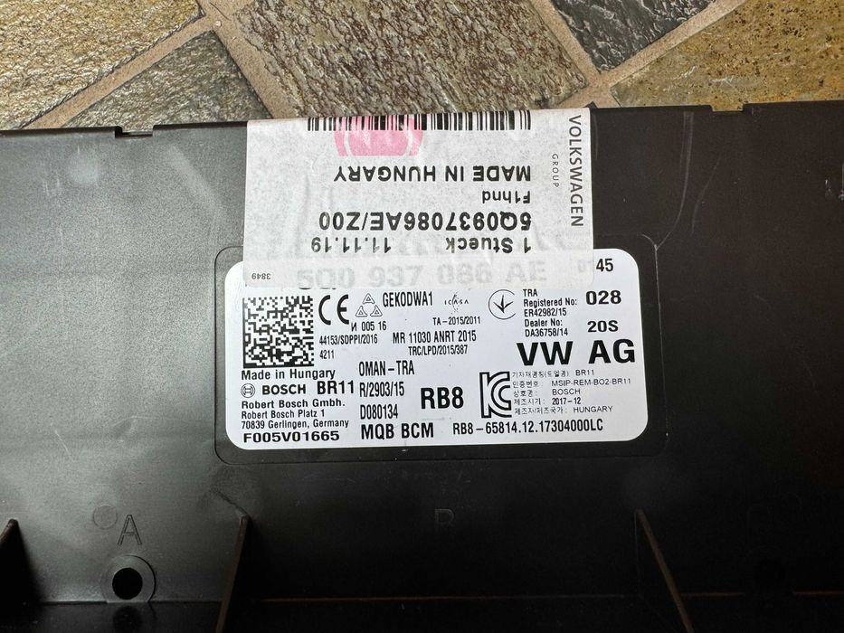 Vand Unitate De Control BCM 5Q0937086AE/Z00