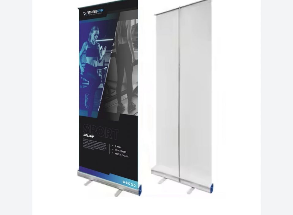 Sistem Roll-up Visual, Dimensiune 85 x 200 cm, ALUMINIU,