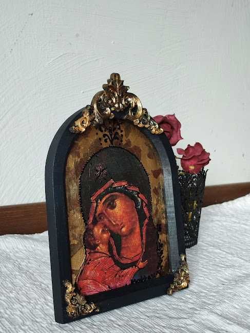 Icoană de masă Maica Domnului cu Pruncul – model unicat