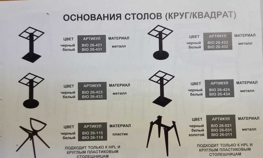 Стол пластиковый квадратный Луна