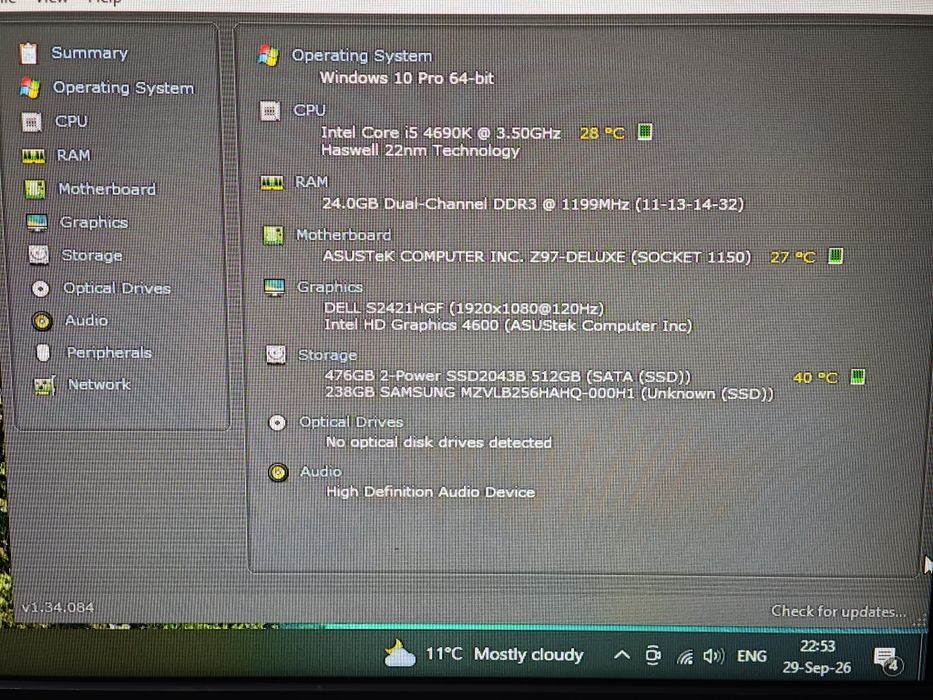 Placa de baza ASUS Z97 DELUXE, 8 GB DDR3 2400, Procedor i5 4690k, stick Windows XP