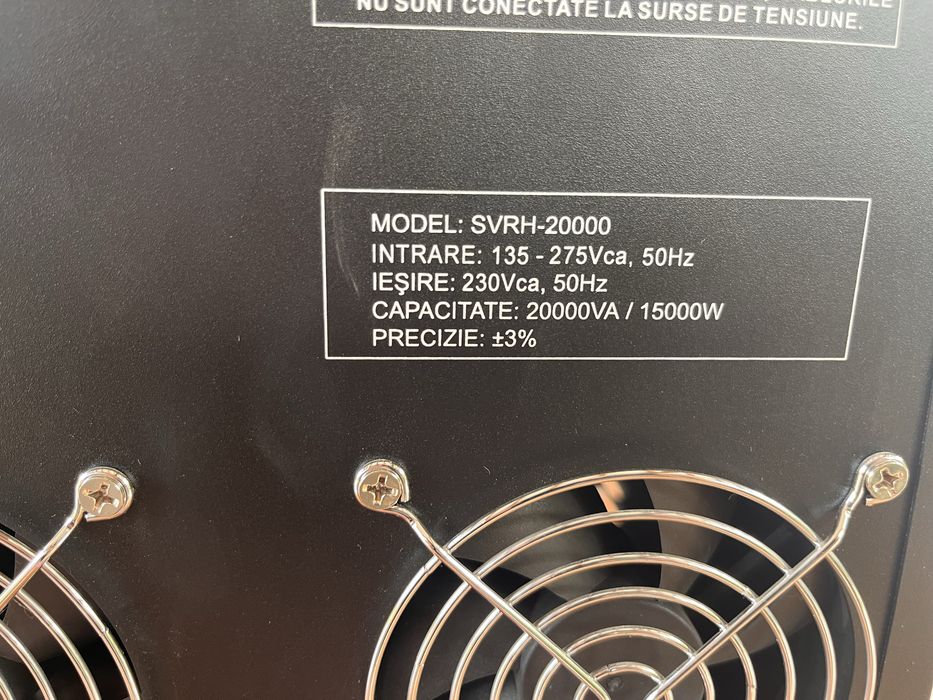 Stabilizator de tensiune hibrid, cu releu si servomotor, Conter AVR SVRH 20000 VA / 15000 W