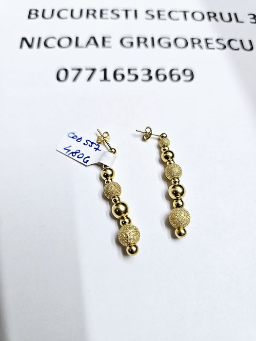 Vand cercei din aur 14 k 4.8 g cod 557