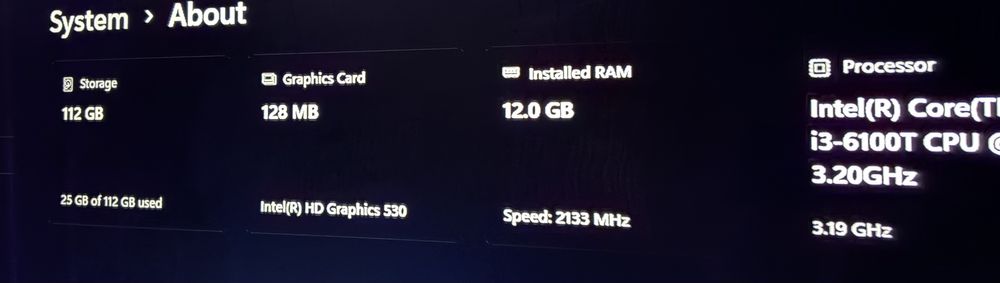 Mini PC Acer i3 12GB RAM