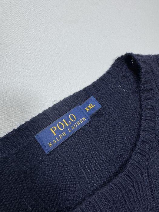 Pulover tricotat Polo ralph lauren premium quality bleumarin & orange