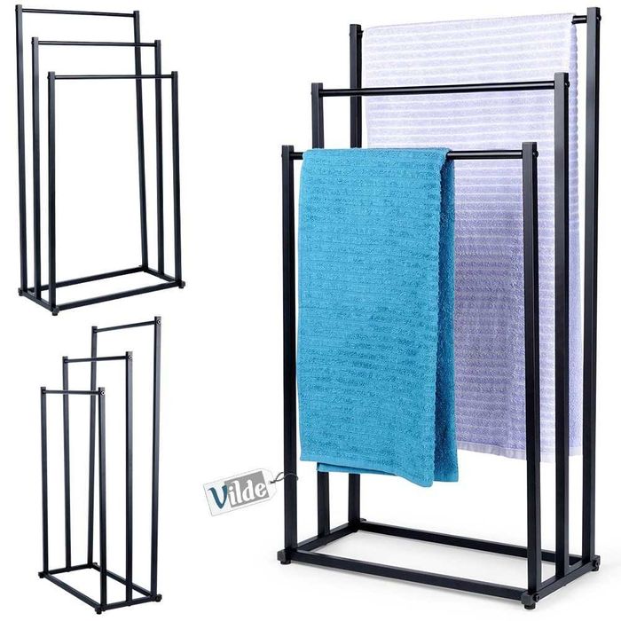 Стойка за хавлии за баня, метална стойка, 3 нива