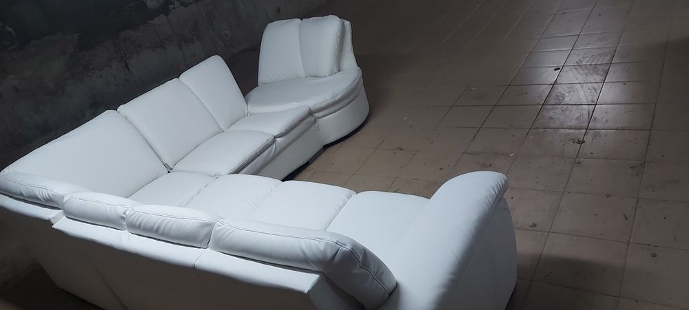 Холов диван - Кожен - Разтегателен