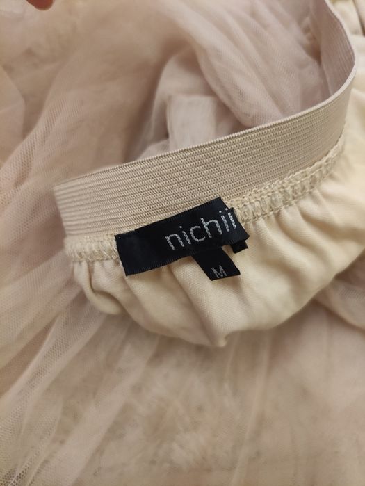 Fusta tulle midi bej