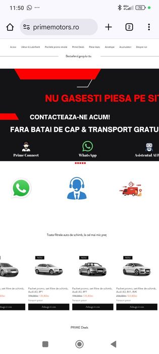 Vând magazin online piese auto, 8000 produse unice, fara stoc