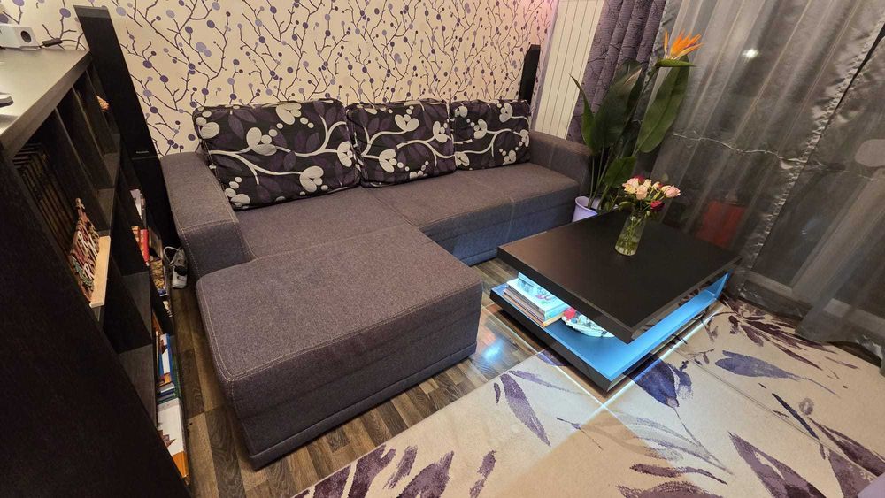 Vand Coltar living extensibil stofa mov- 500 lei