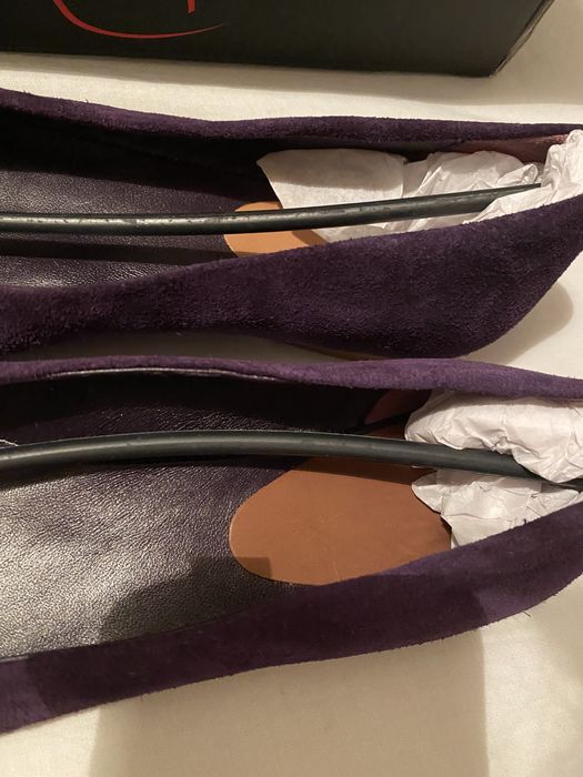 Balerini mov noi din piele naturala, masura 38/39 stil Marc Jacobs