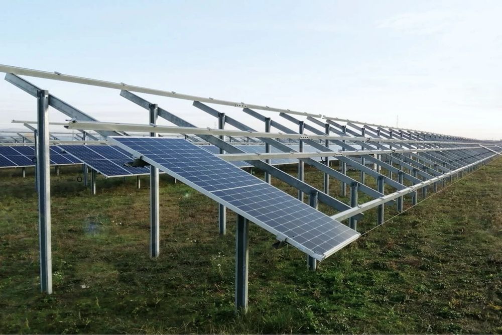 Kit Structură Montaj 12 Panouri Fotovoltaice pe SOL | Oțel S350 | Unghi Reglabil | 2 x 6