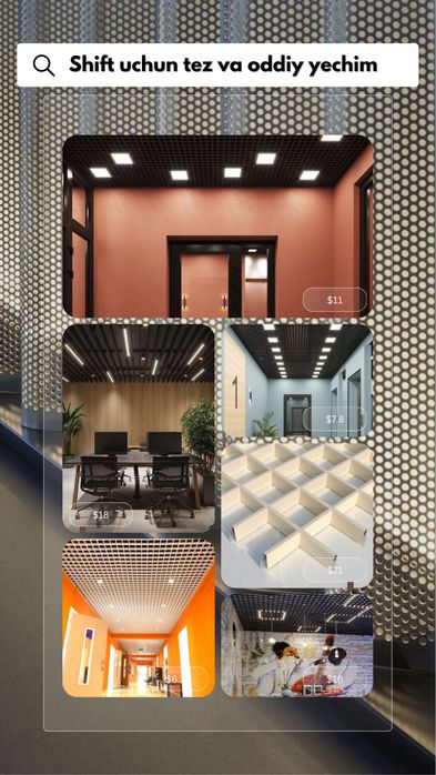 Grilyato potolki dekotativ shiftlar profil tunika rechniy PC-41