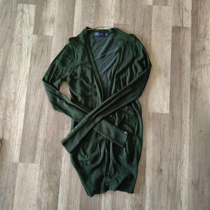 Зелена дълга жилетка Zara